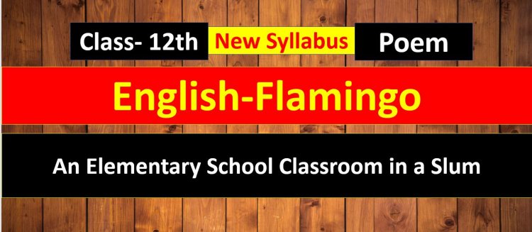 An Elementary School Classroom in a Slum- Flamingo- Class 12th Poem- 2nd Easy Explanation 