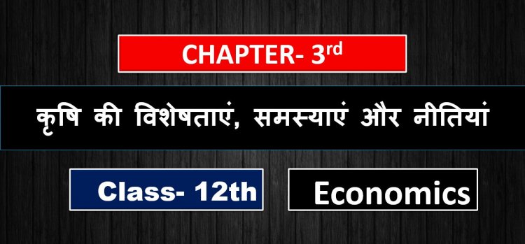 कृषि की विशेषताएं, समस्याएं और नीतियां- Class 12th Indian economy development Chapter 3rd ( 2nd Book ) Notes in hindi 